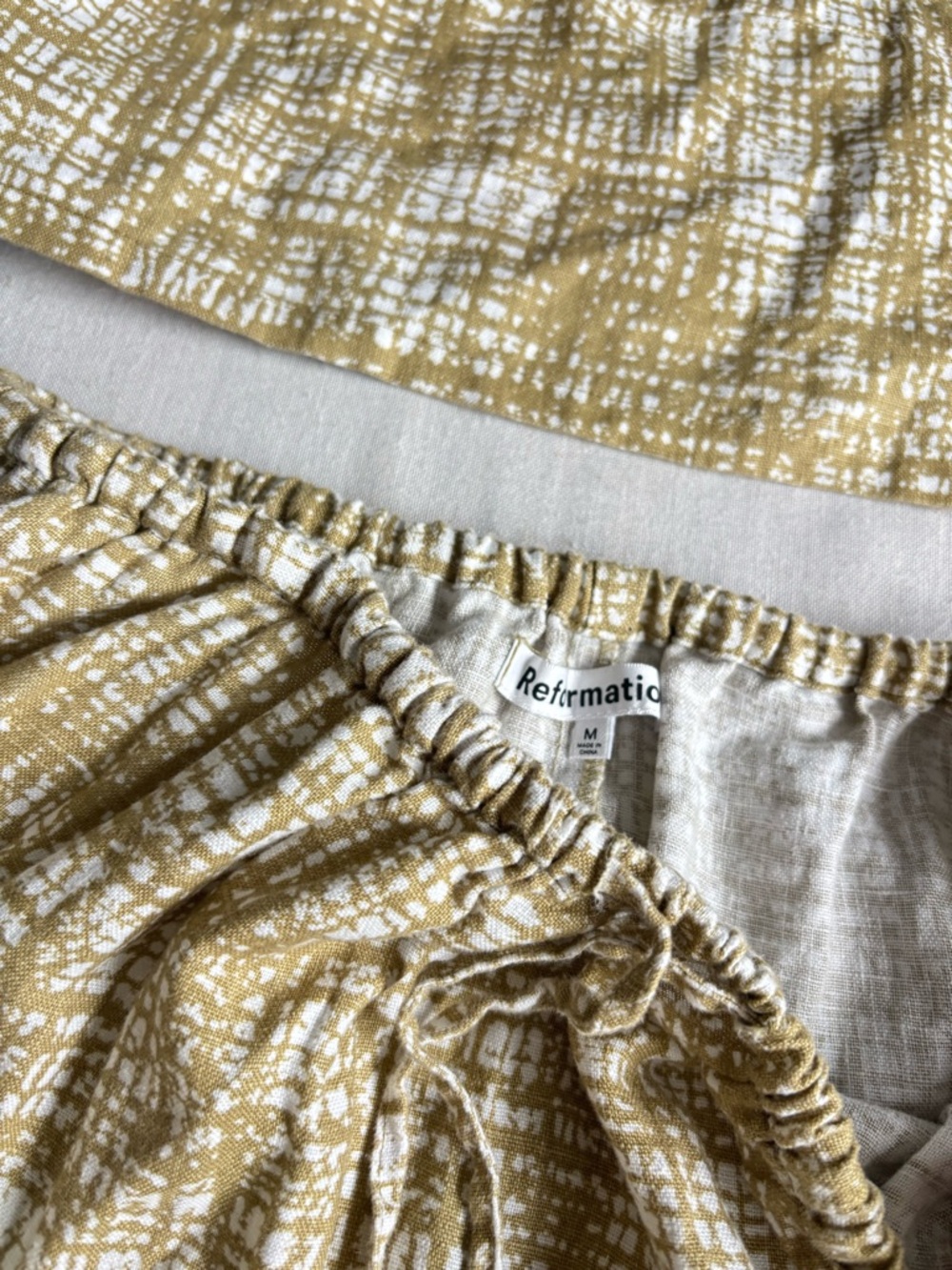 Reformation Amir Linen Two Piece Set Yellow Top and Maxi Skirt Size M - Picture 5 of 12